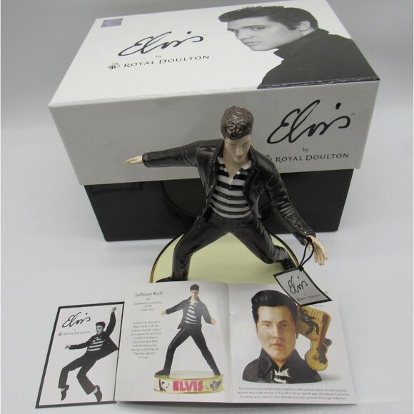 ROYAL DOULTON Elvis Jailhouse Rock Limited Edition 99/2500 Box Tag COA 2006 Figu - Picture 1 of 14